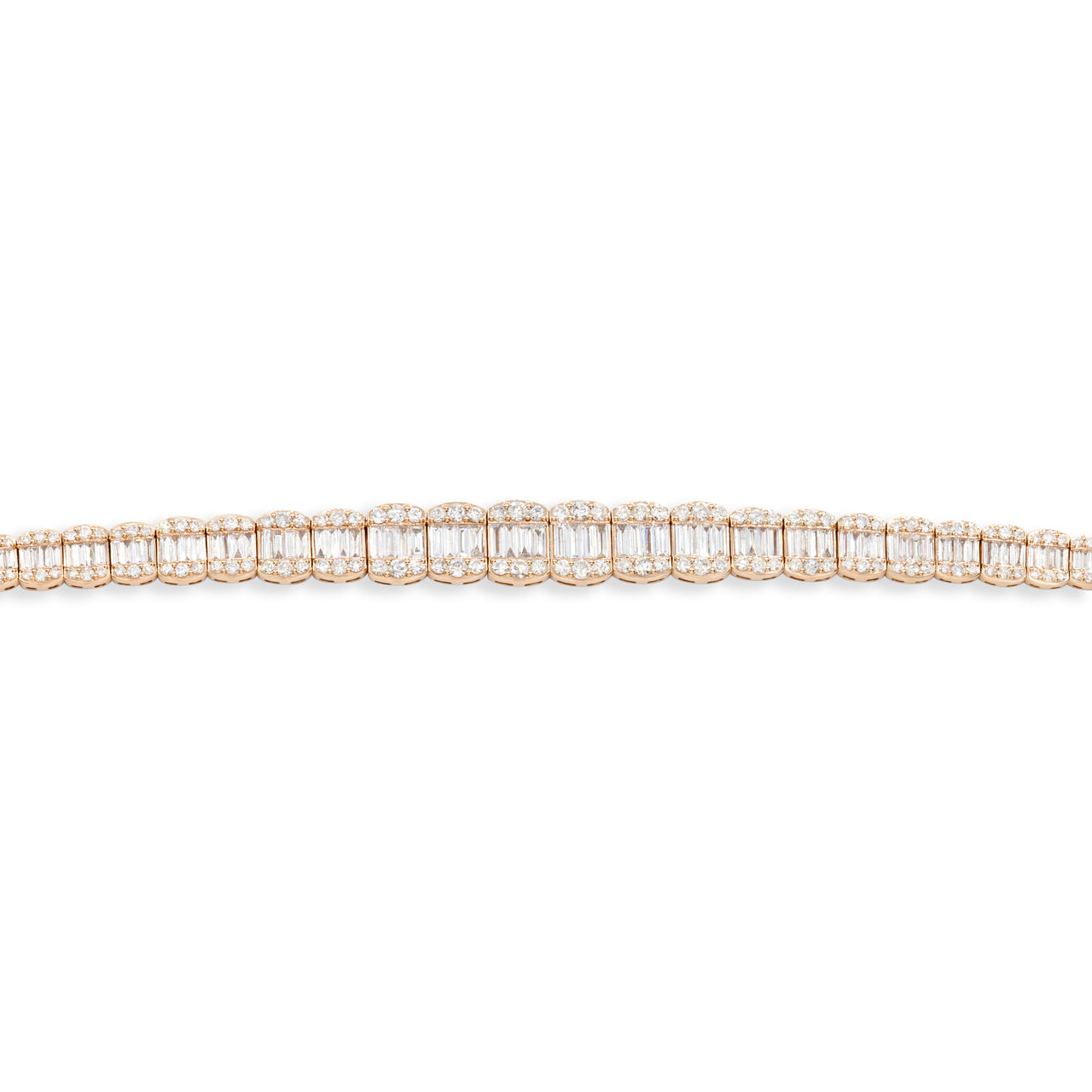 14k Baguette Bracelet 7.8 Ctw