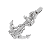 Thumbnail for 14k White Gold Diamond Anchor Pendant 2.11 ctw