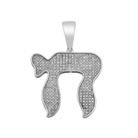 Thumbnail for 10k Yellow Gold Diamond Chai Pendant 0.60 Ctw