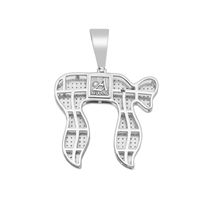 Thumbnail for 10k Yellow Gold Diamond Chai Pendant 0.60 Ctw