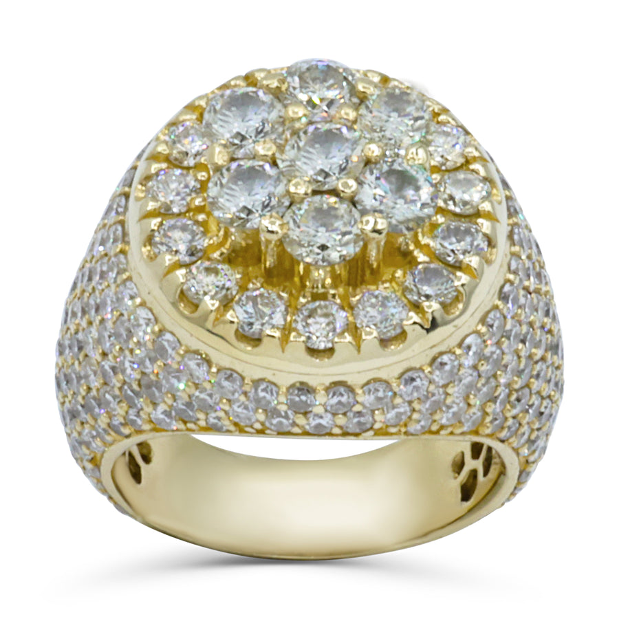 Yellow 14kt Round Pinky Ring Yellow Gold 6.5 CtW