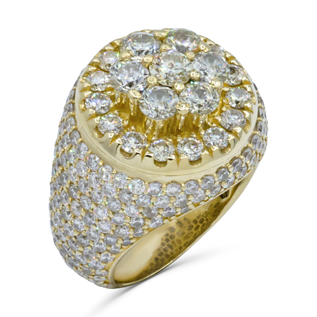 Yellow 14kt Round Pinky Ring Yellow Gold 6.5 CtW