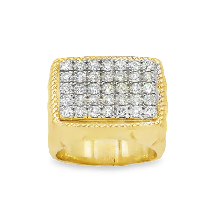 10K Lab Yellow Gold Mens Diamond Ring 1.50 Ctw