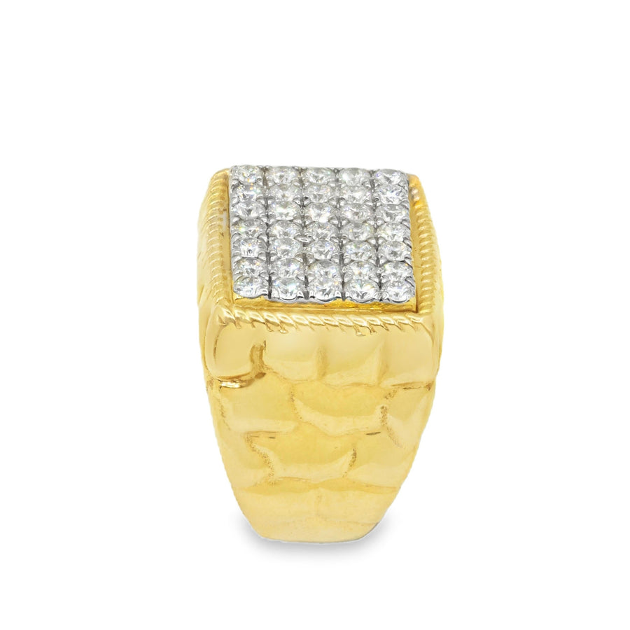 10K Lab Yellow Gold Mens Diamond Ring 1.50 Ctw