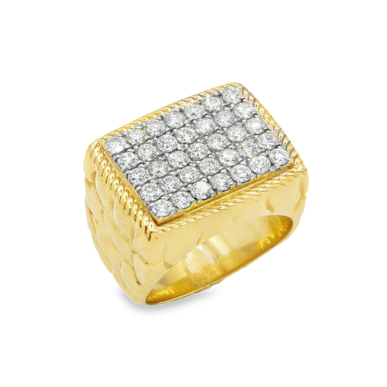 10K Lab Yellow Gold Mens Diamond Ring 1.50 Ctw