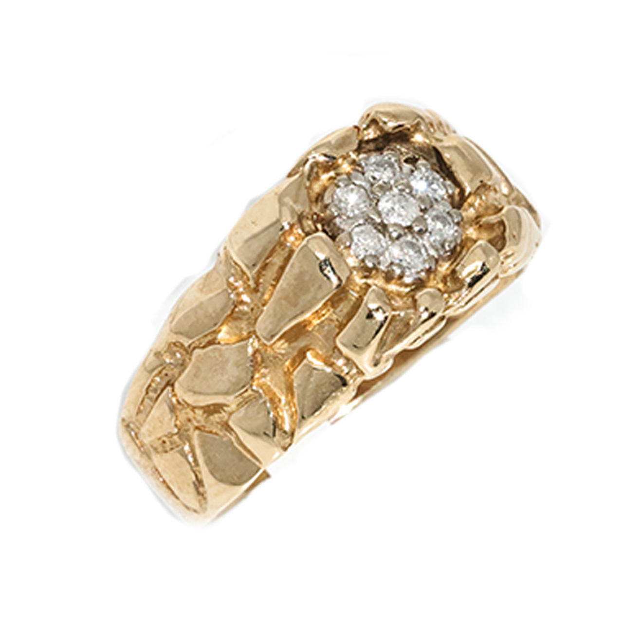 8 / Yellow 10K Yellow Gold Nugget Ring .25 Ctw