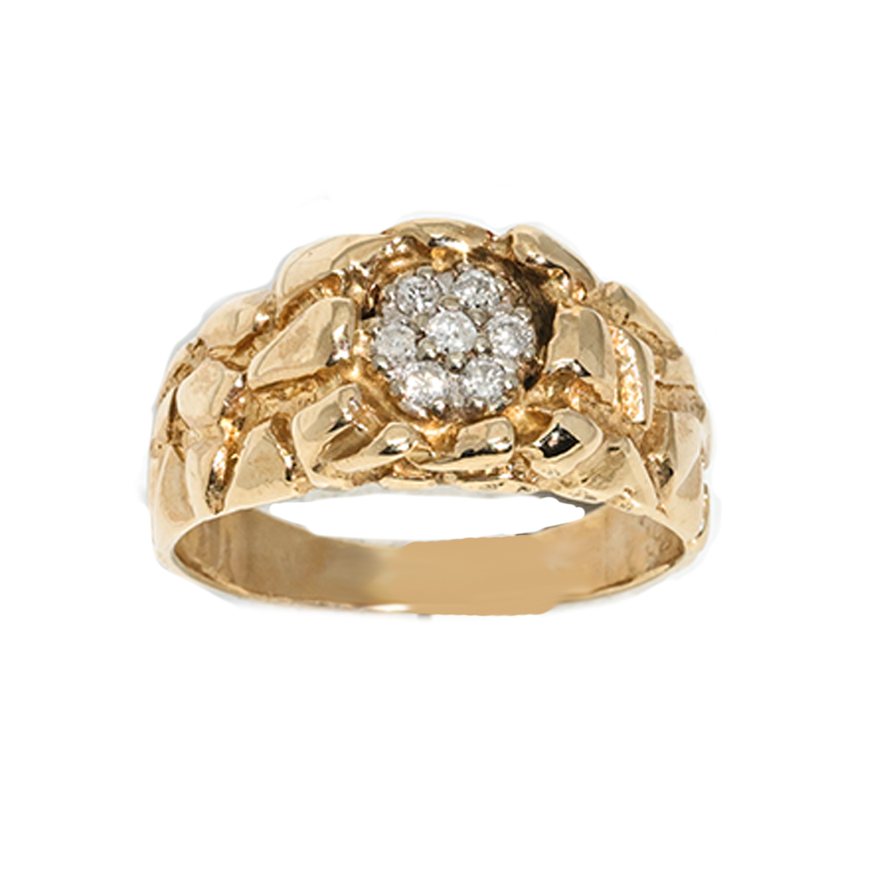 8 / Yellow 10K Yellow Gold Nugget Ring .25 Ctw