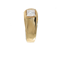 Thumbnail for 14K Gold Mens Diamond Solitaire Princess Cut Pinky Ring 1.13 Ctw