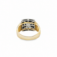 Thumbnail for 14K Two Tone Gold Square Black Diamond Ring 1.40 Ctw
