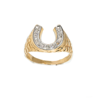 Thumbnail for 8 / White 14K Yellow Gold Horse Shoe Ring 0.54 Ctw