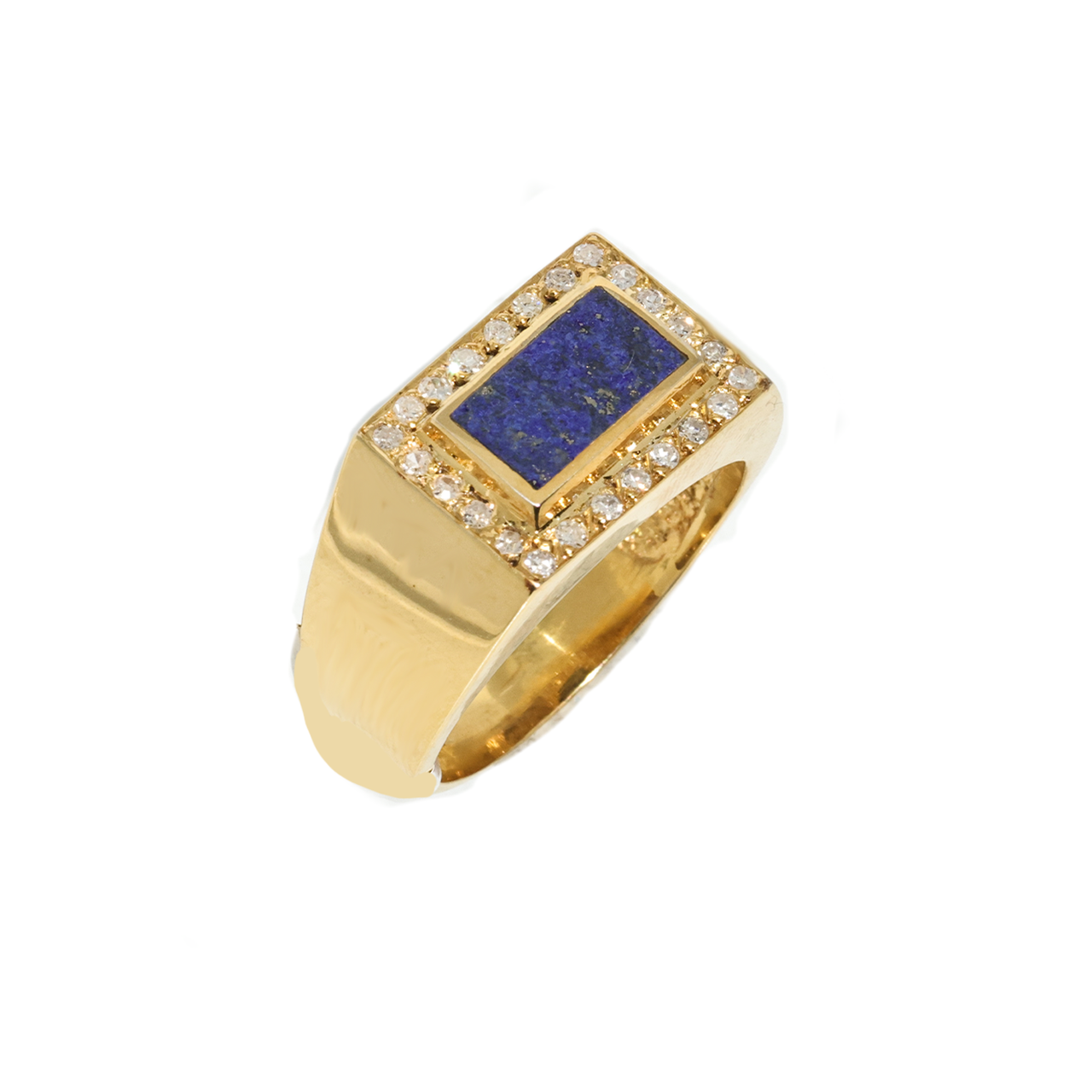 11 / Yellow 14K Yellow Gold Lapis Ring .59 Ctw