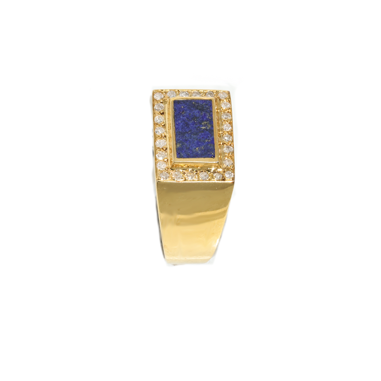 11 / Yellow 14K Yellow Gold Lapis Ring .59 Ctw