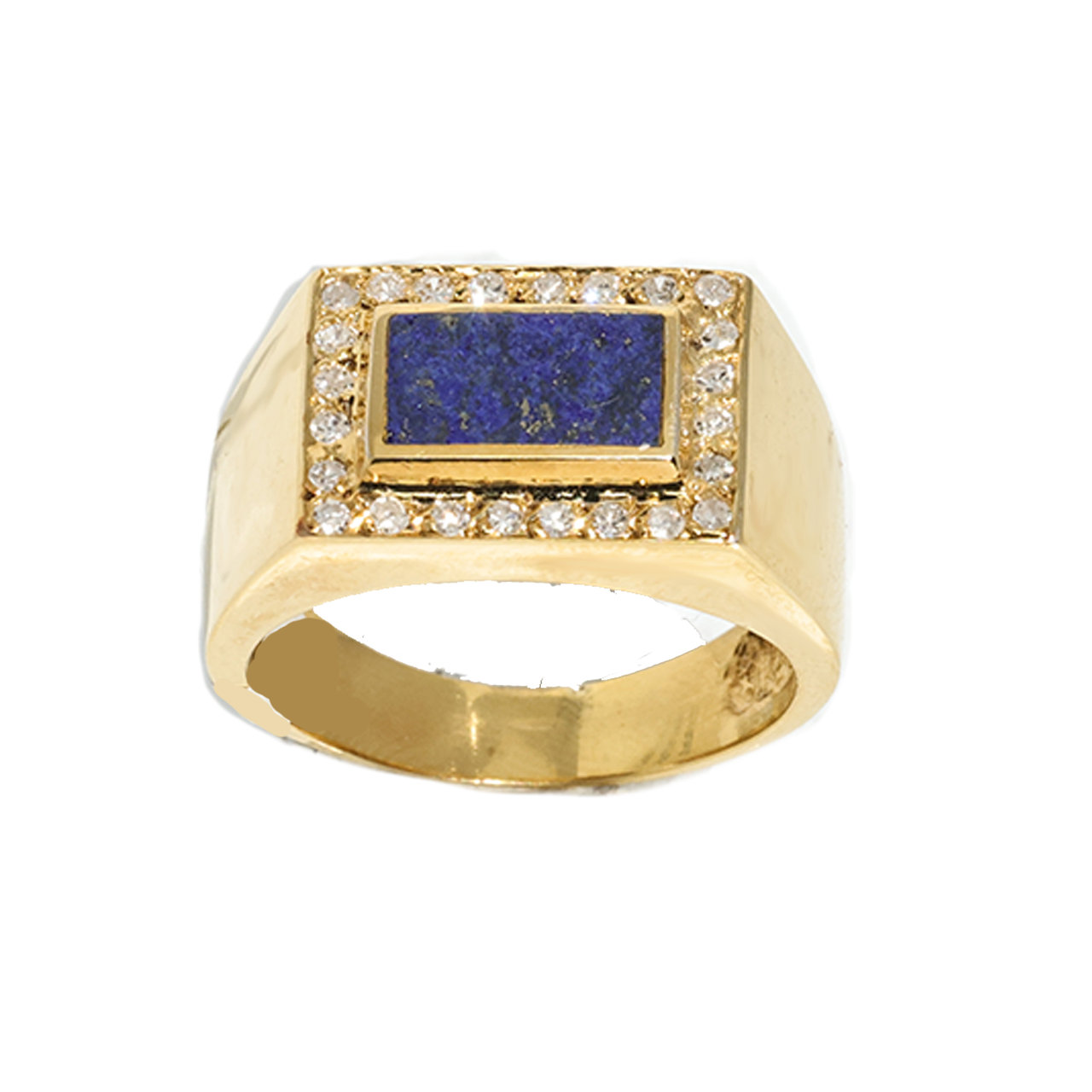 11 / Yellow 14K Yellow Gold Lapis Ring .59 Ctw