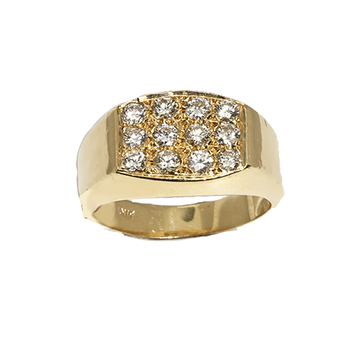 8 / Yellow 14K Yellow Gold Wide Ring 1 Ctw