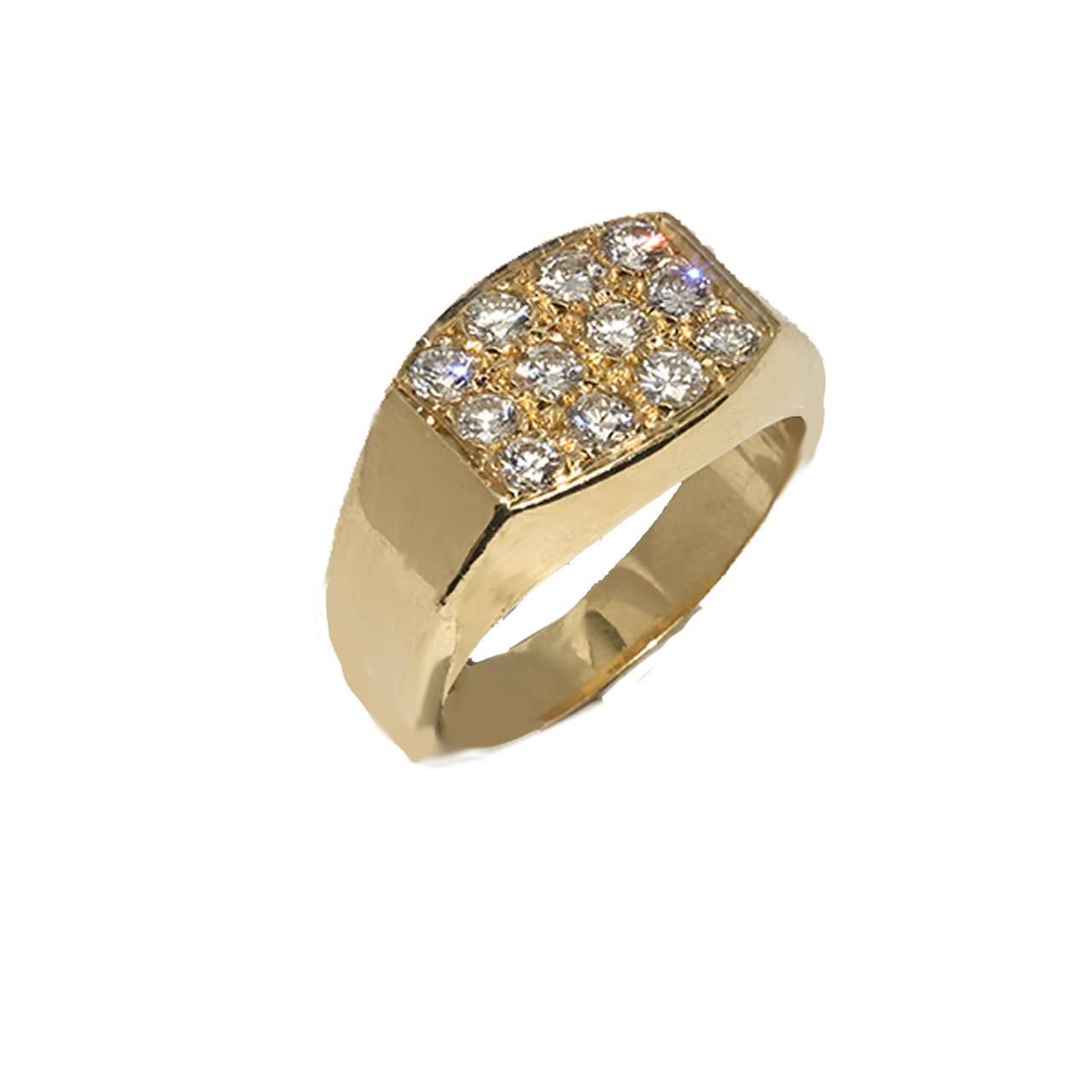 8 / Yellow 14K Yellow Gold Wide Ring 1 Ctw