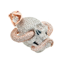 Thumbnail for 14k Two-Tone Skull and Snake Pendant  4.20 ctw
