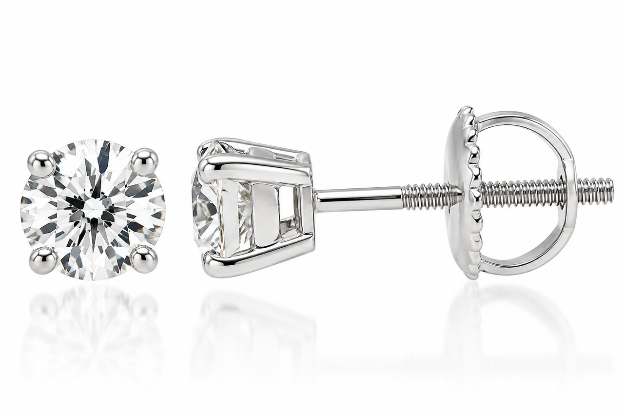 14k Diamond Solitaire Stud Earrings 0.2 ctw