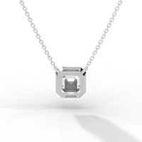 Thumbnail for Asscher Cut Diamond Solitaire Pendant Necklace
