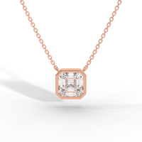 Thumbnail for Asscher Cut Diamond Solitaire Pendant Necklace