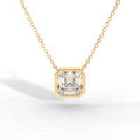 Thumbnail for Asscher Cut Diamond Solitaire Pendant Necklace