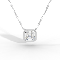 Thumbnail for Asscher Cut Diamond Solitaire Pendant Necklace
