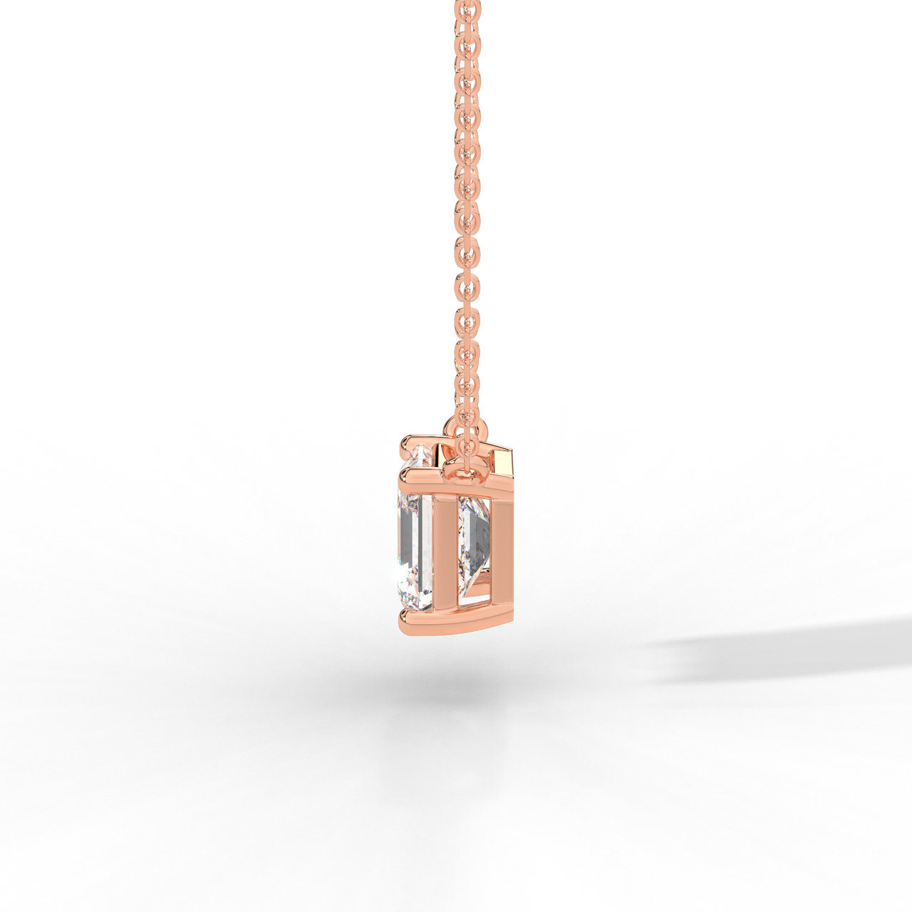 Asscher Cut Diamond Solitaire Pendant Necklace
