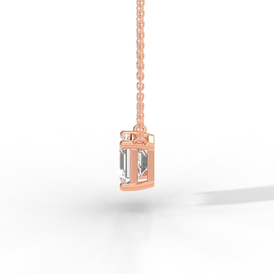 Asscher Cut Diamond Solitaire Pendant Necklace