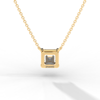 Thumbnail for Asscher Cut Diamond Solitaire Pendant Necklace