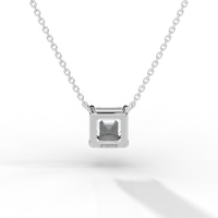 Thumbnail for Asscher Cut Diamond Solitaire Pendant Necklace