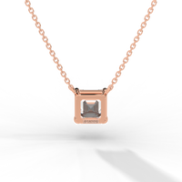 Thumbnail for Asscher Cut Diamond Solitaire Pendant Necklace