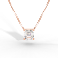 Thumbnail for Asscher Cut Diamond Solitaire Pendant Necklace