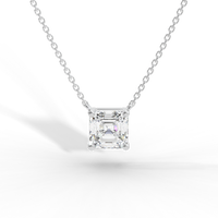 Thumbnail for Asscher Cut Diamond Solitaire Pendant Necklace