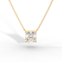 Thumbnail for Asscher Cut Diamond Solitaire Pendant Necklace