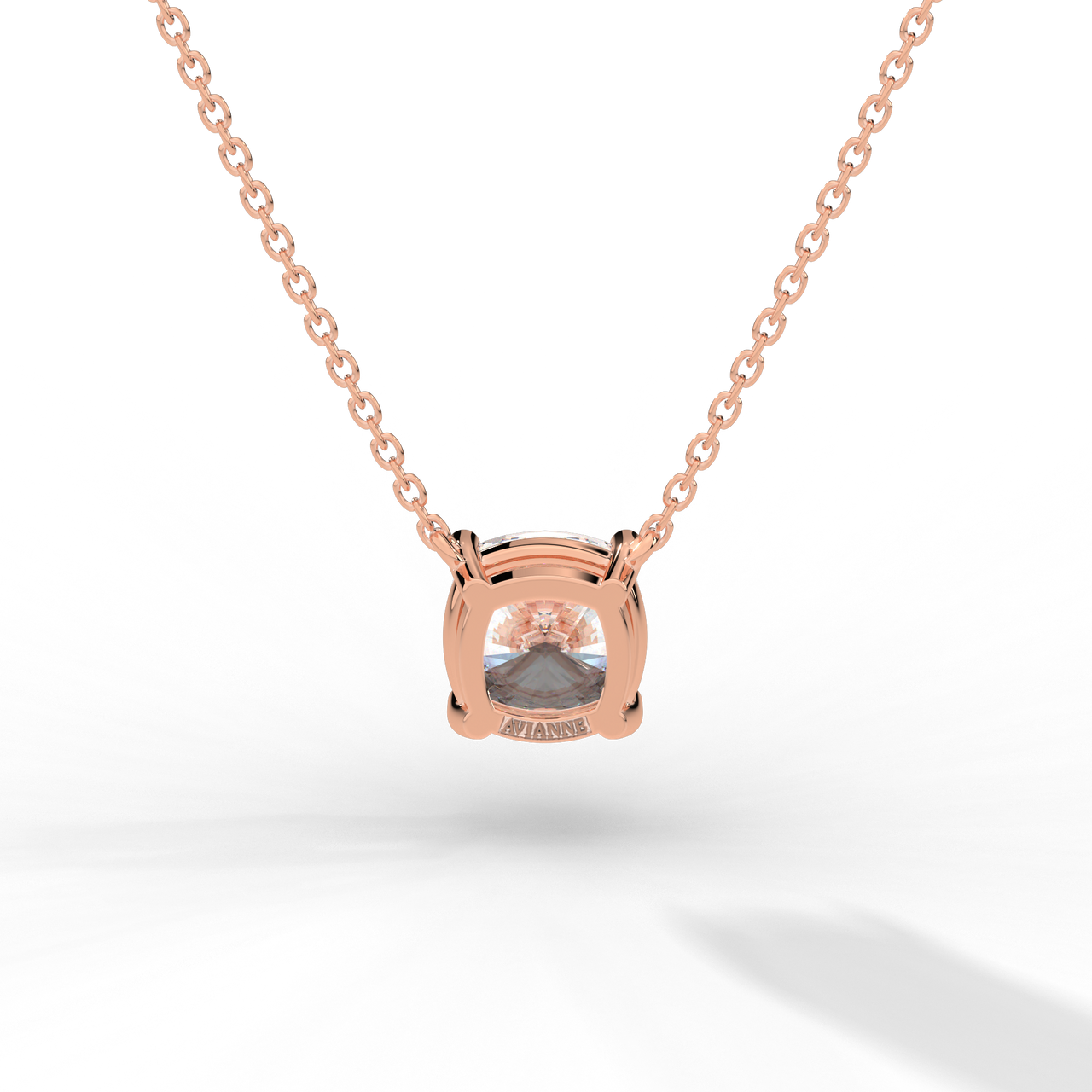 Cushion Cut Diamond Solitaire Pendant Necklace