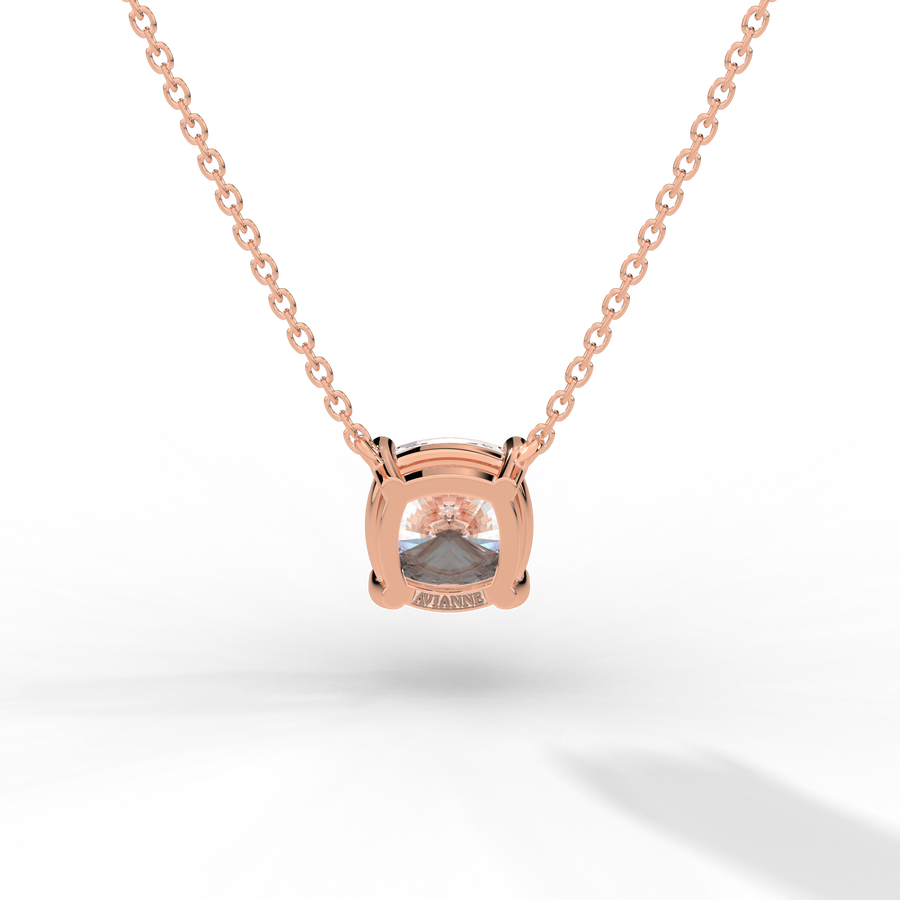 Cushion Cut Diamond Solitaire Pendant Necklace