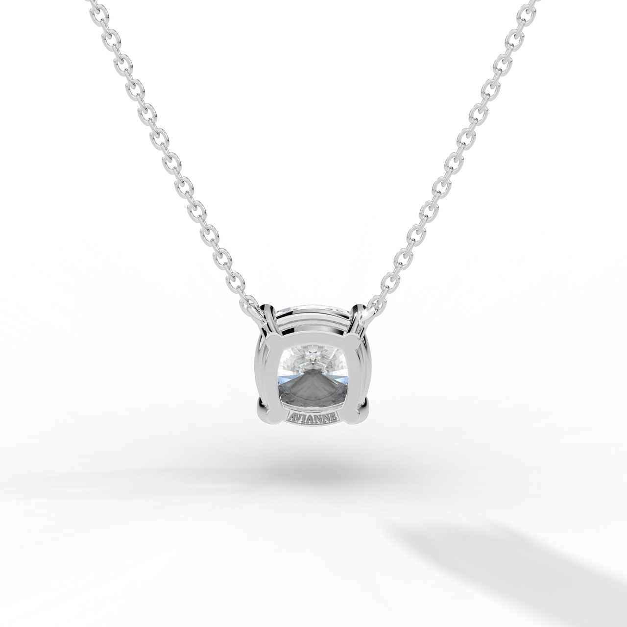 Cushion Cut Diamond Solitaire Pendant Necklace