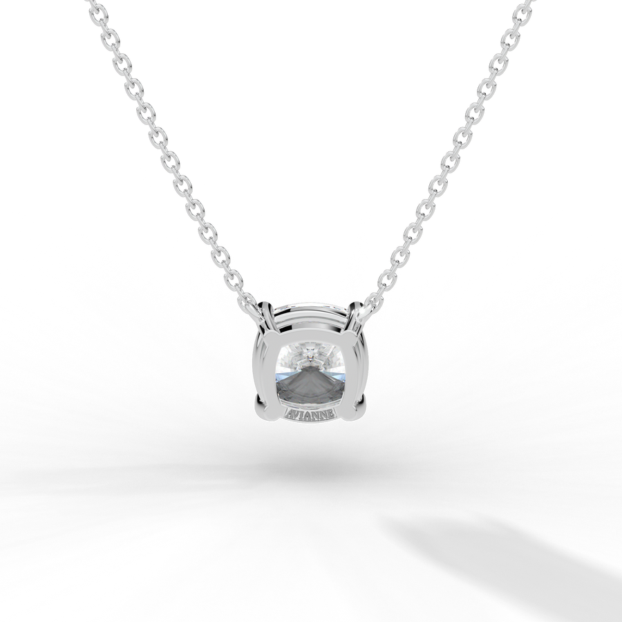 Cushion Cut Diamond Solitaire Pendant Necklace