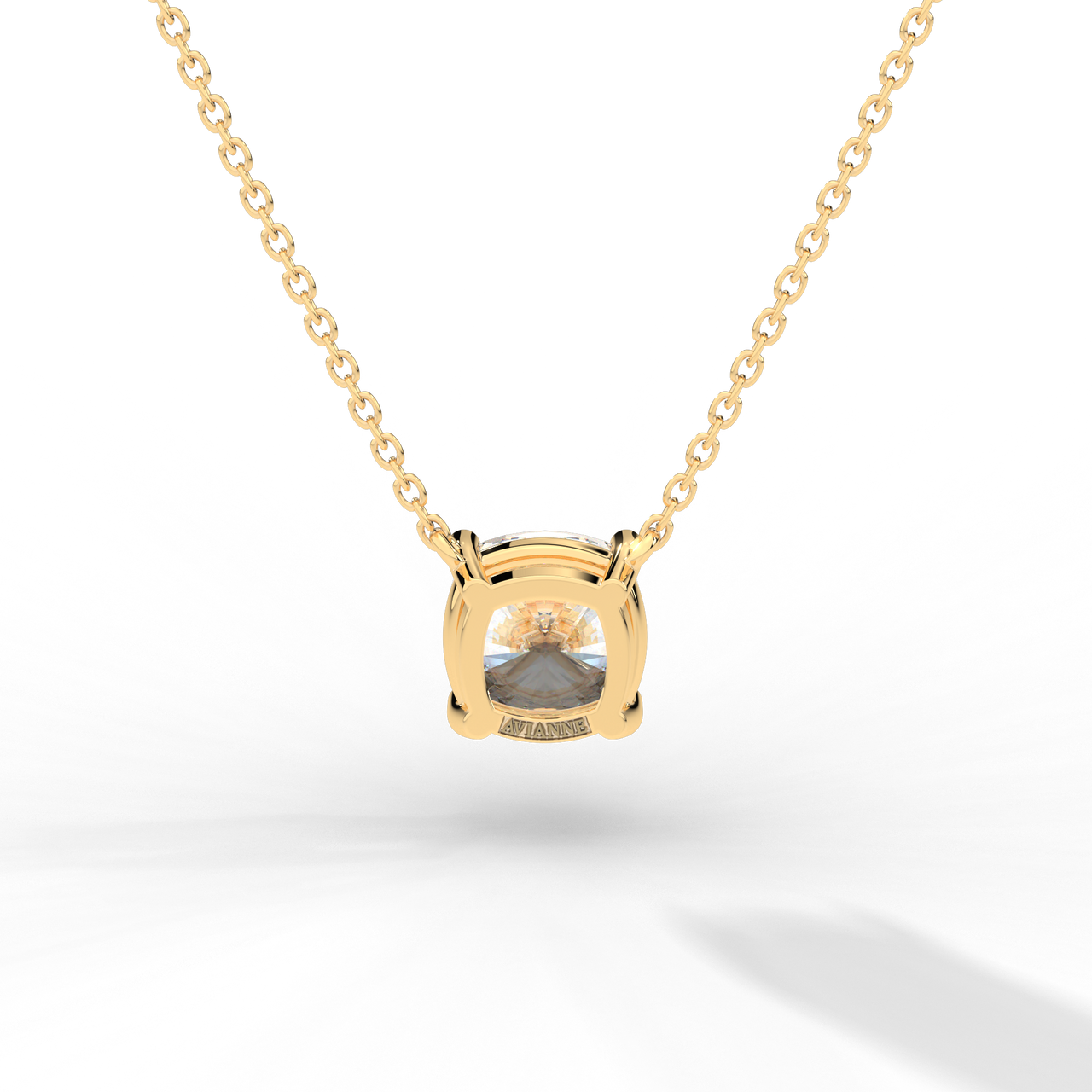 Cushion Cut Diamond Solitaire Pendant Necklace