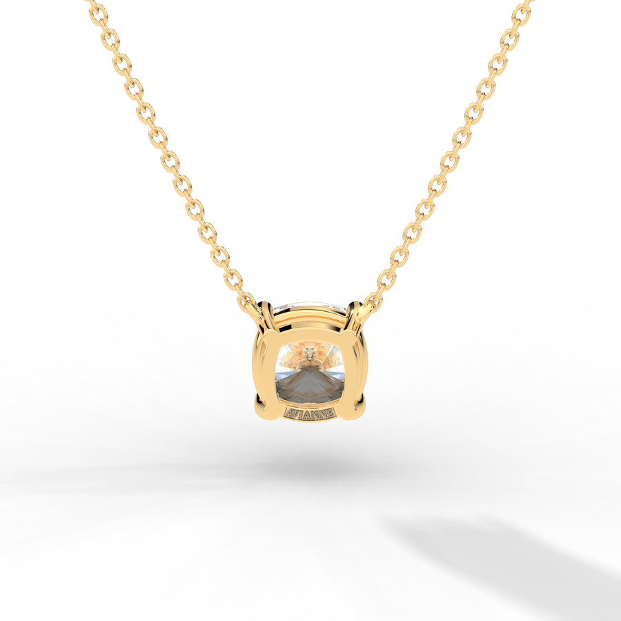 Cushion Cut Diamond Solitaire Pendant Necklace