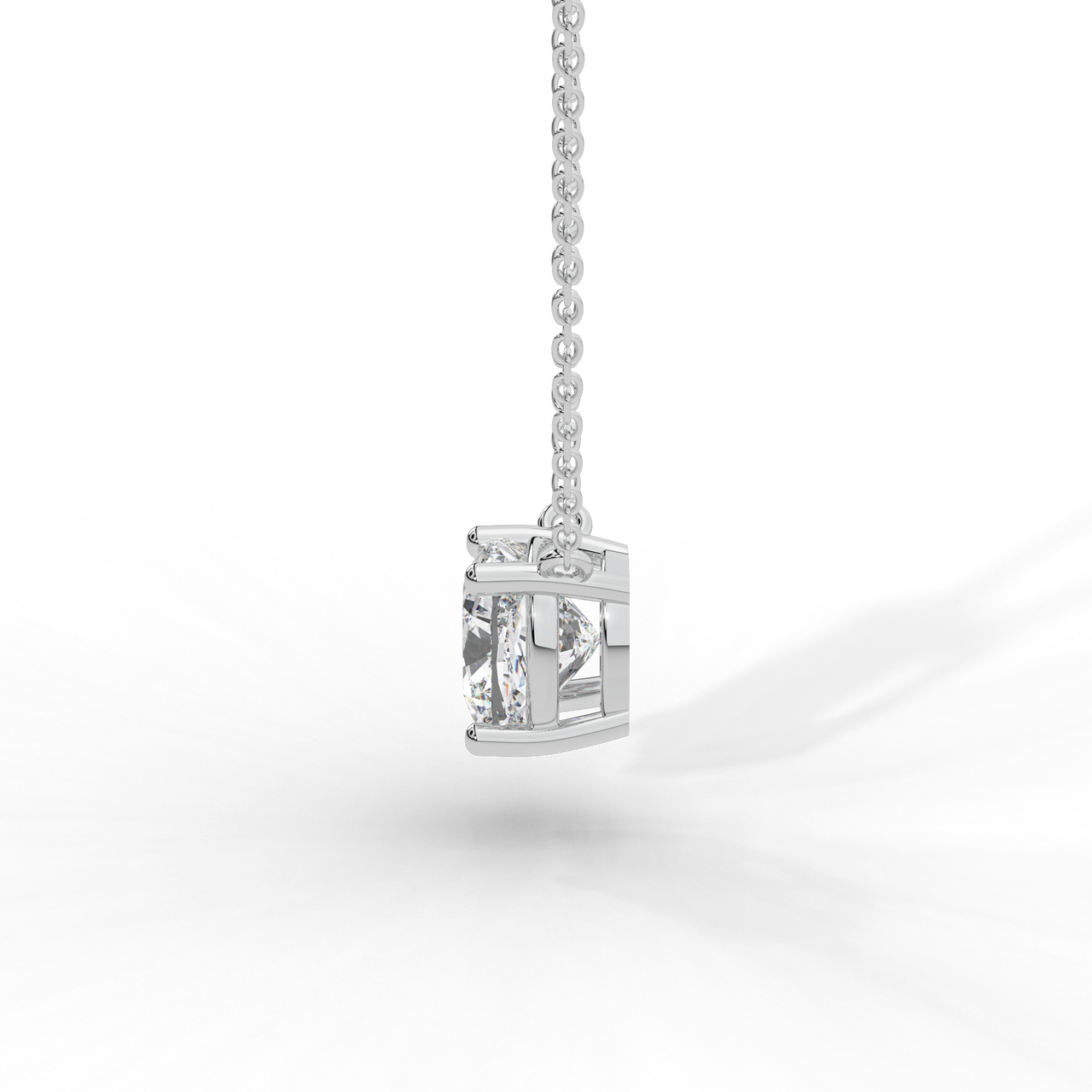 Cushion Cut Diamond Solitaire Pendant Necklace