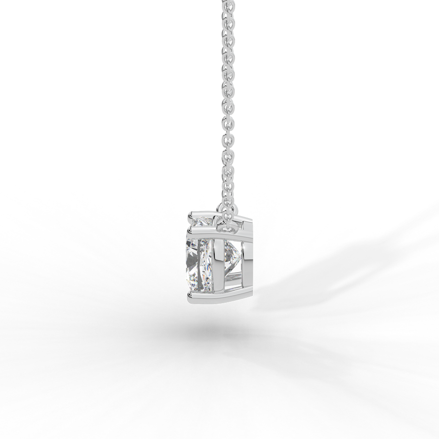 Cushion Cut Diamond Solitaire Pendant Necklace