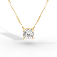 Thumbnail for Cushion Cut Diamond Solitaire Pendant Necklace