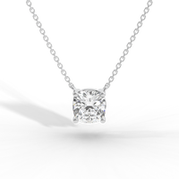 Thumbnail for Cushion Cut Diamond Solitaire Pendant Necklace