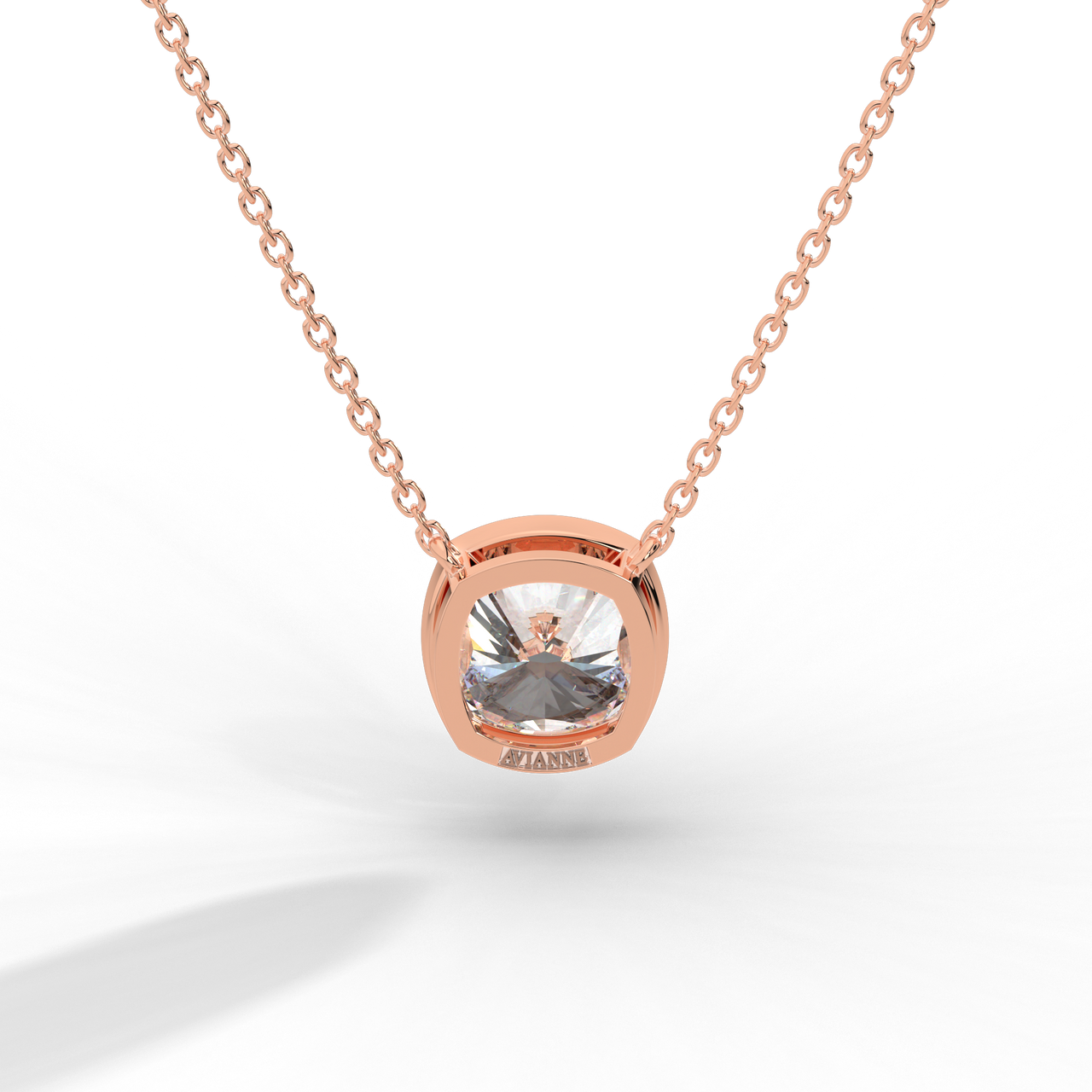 Cushion Cut Diamond Solitaire Pendant Necklace