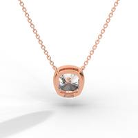 Thumbnail for Cushion Cut Diamond Solitaire Pendant Necklace