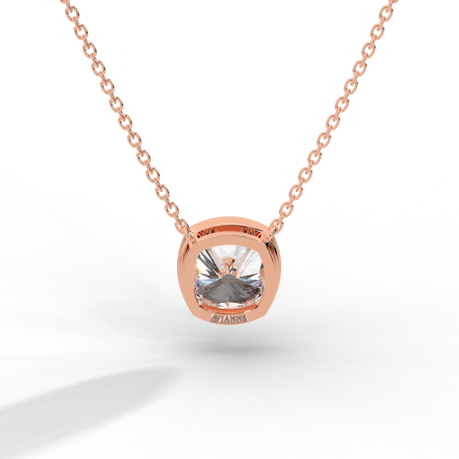 Cushion Cut Diamond Solitaire Pendant Necklace