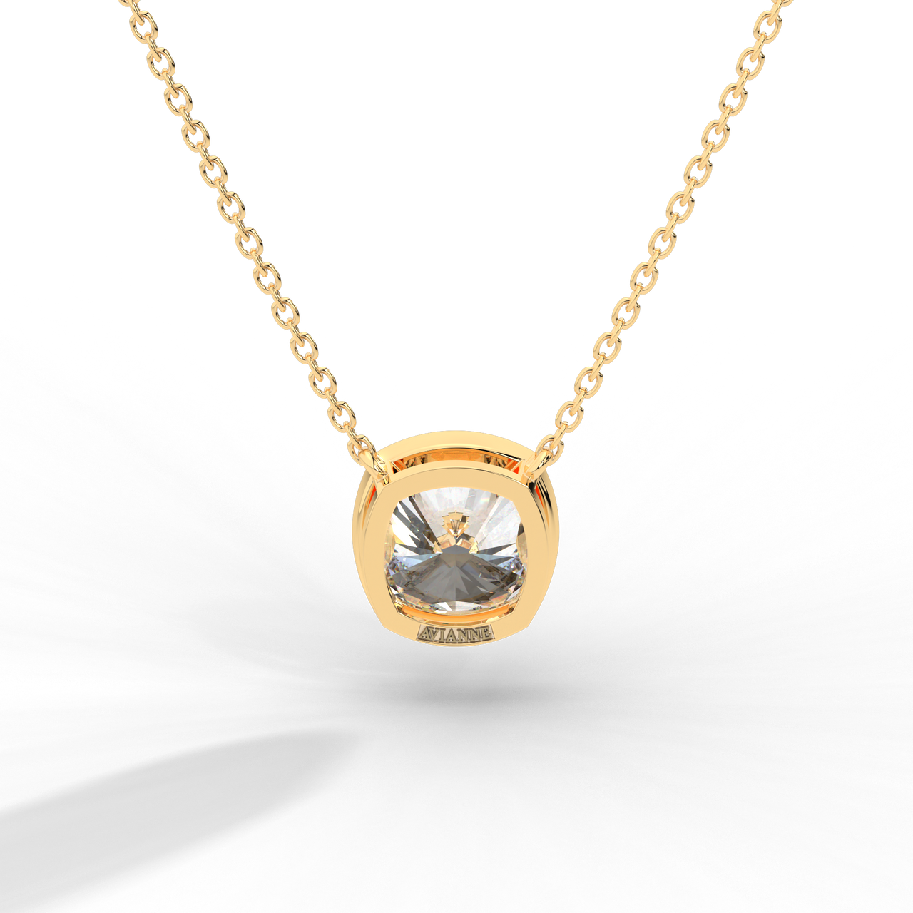 Cushion Cut Diamond Solitaire Pendant Necklace