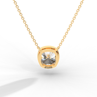 Thumbnail for Cushion Cut Diamond Solitaire Pendant Necklace