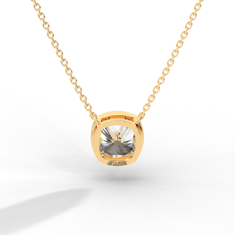 Cushion Cut Diamond Solitaire Pendant Necklace