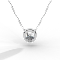 Thumbnail for Cushion Cut Diamond Solitaire Pendant Necklace